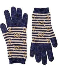 Gucci - GG Blue Ivory Wool Blend Gloves - Lyst