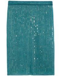 Gucci - Mohair Silk Skirt With Interlocking G In Green - Lyst