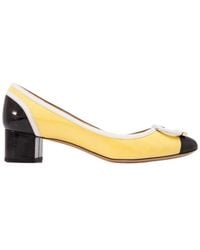 Ferragamo - Patent Leather Gwen Block Heel Pumps - Lyst