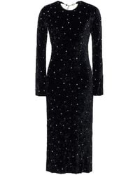 Miu Miu - Open-back Crystal-embellished Crushed-velvet Midi Dress It 38 - Lyst