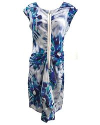 BCBGMAXAZRIA - Marisol Blue Combo Silk Zip Front Dress - Lyst
