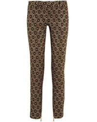 Balmain - Metallic Jacquard Skinny Pants - Lyst