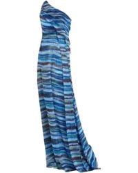BCBGMAXAZRIA - Stella One Shoulder Dreamy Print Silk Dress - Lyst