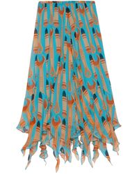 Gucci - Lipstick And Tool Print Silk Midi Skirt - Lyst