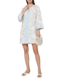 BCBGMAXAZRIA - Contrast Trim Floral Print Tunic Dress - Lyst