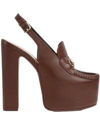 Gucci - Ottavia Horsebit Loafer 145mm Platform Slingback Pumps - Lyst