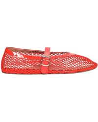Alaïa - Leather-trimmed Fishnet Ballet Flats - Lyst