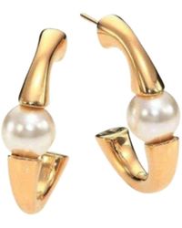 Chloé - Darcey Swarovski Pearls Plated Brass Half Hoop Earrings - Lyst