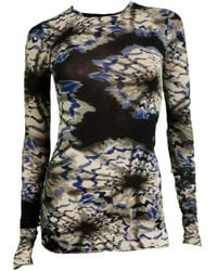 BCBGMAXAZRIA - Blue Combo Knit Top - Lyst