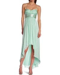 BCBGMAXAZRIA - Alicia Silk Opaline Green Charmeuse Gown - Lyst