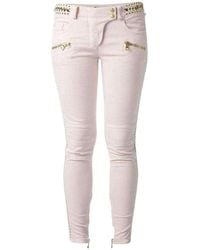 Balmain - Low Rise Lace Chains Biker Jeans Fr 40 (us 10) - Lyst