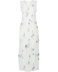 Chloé - Ruffle Trimmed Printed Fil Coupe Maxi Dress - Lyst