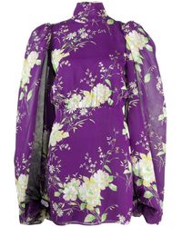 The Attico - Gobi Floral-print Silk Mini Dress - Lyst