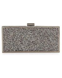 BCBGMAXAZRIA - Gunmetal Ariana Rock Crystal Hard Clutch - Lyst