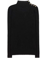 Balmain - Embellished Wool Turtleneck Sweater - Lyst