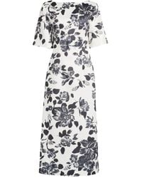 Emilia Wickstead - Kora Floral Print Twill Midi Dress - Lyst