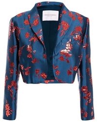 Carolina Herrera - Floral Cropped Bolero Jacket - Lyst