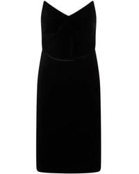 Loewe - Strapless Velvet Bustier Mini Dress - Lyst