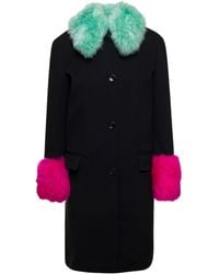 Gucci - Cashmere Wool Coat With Shearling Collar - Lyst