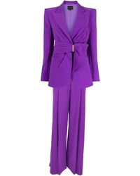 Zuhair Murad - Gathered Belted Blazer And Wide-leg Trousers Set - Lyst