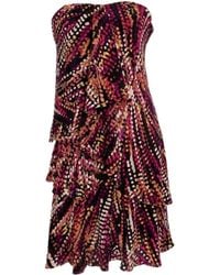 BCBGMAXAZRIA - Azalea Tiered Ruffle Silk Dress - Lyst