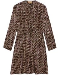 Gucci - Interlocking G Chain Print Silk Dress - Lyst