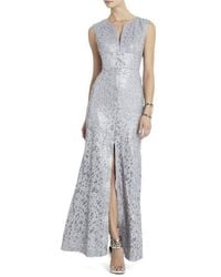 BCBGMAXAZRIA - Grey Cain Sequin Appliqué Dress - Lyst