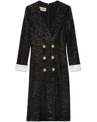 Gucci - Sequin-embellished V-neck Midi Dress - Lyst