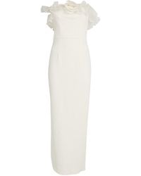 Alessandra Rich - Organza-trim Maxi Dress - Lyst