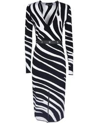 Versace - Zebra Print Sweater Dress - Lyst