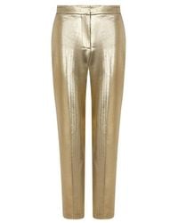 McQueen - Metallic Moire Cigarette Pants - Lyst