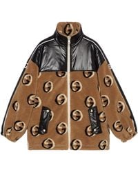 Gucci - GG Wool Fleece Jacquard Zip Jacket - Lyst