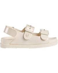 Gucci - Dusty White Double G Rubber Sandals - Lyst
