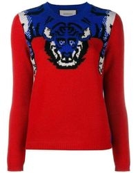 Gucci - Tiger Knit Sweater Jumper - Lyst