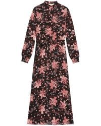 Gucci - Floral-print Long Dress - Lyst