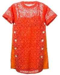Sacai - Lace Trim Sangallo Dress - Lyst