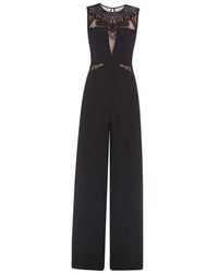 bcbg black and white jumpsuit