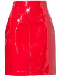 Gucci - Red Vinyl Midi Skirt Mid-waist - Lyst