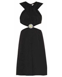 Christopher Kane - Black Daisy Cut-away V-neck Dress - Lyst