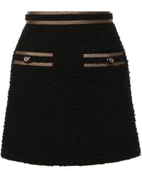 Gucci - Metallic-trimmed Cotton-blend Tweed Mini Skirt - Lyst