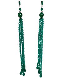 Helene Zubeldia - Green Crystal & Glass Beads Dangling Earrings - Lyst