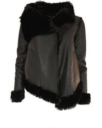 BCBGMAXAZRIA - Black Faux Leather Jacket - Lyst