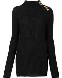 Balmain - Mohair Wool Ribbed Turtleneck Sweater - Lyst