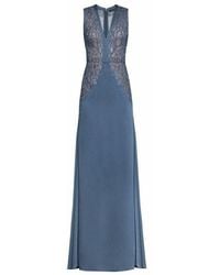 BCBGMAXAZRIA - Lace Embroidered Satin Gown - Lyst