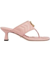 Gucci - Double G Thong Leather Sandal - Lyst