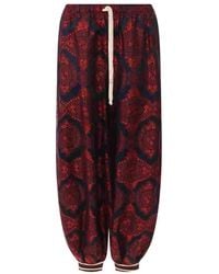Gucci - Silk Spice Blue Twill Trouser Jogger Pants - Lyst