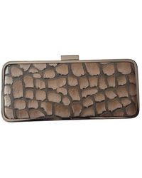 BCBGMAXAZRIA - Faux Leather Croc-effect Frame Clutch - Lyst