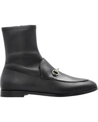 Gucci - Jordaan Black Leather Ankle Boots - Lyst