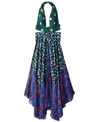 Stella McCartney - Caroline Asymmetric Printed Silk And Crepe Dress - Lyst