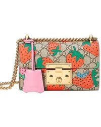 Gucci - Padlock Gg Strawberry Small Shoulder Bag - Lyst